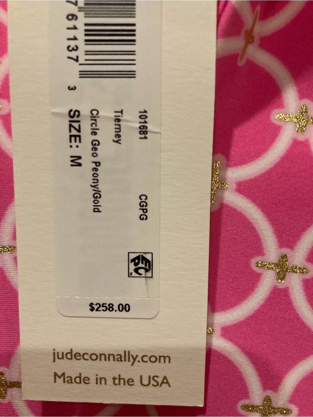Pink Geometric Ruffle Hem Dress - Picture 2 of 4